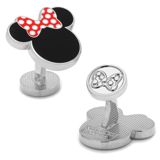 [CU.CUFF.0027495] Black Minnie Mouse Silhouette Cufflinks