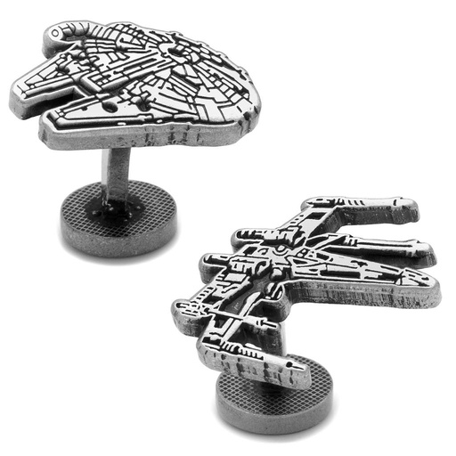 [CU.CUFF.0027614] Millennium Falcon & X-Wing Cufflinks