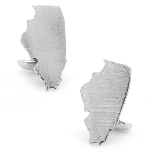 [CU.CUFF.0027657] Pewter Illinois Cufflinks