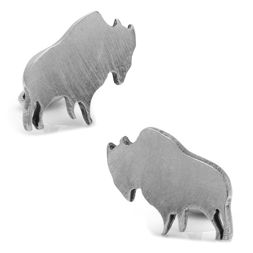 [CU.CUFF.0027661] Pewter Buffalo Cufflinks