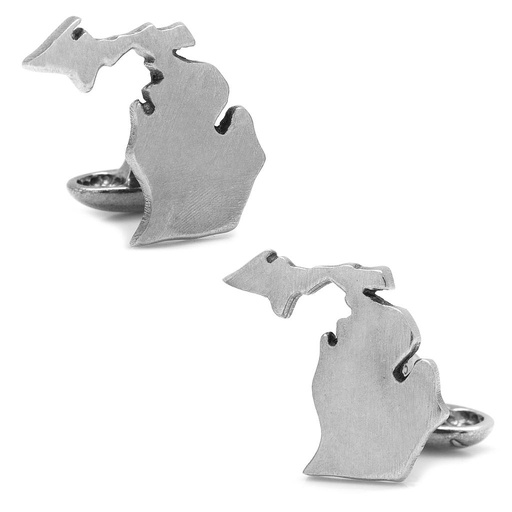 [CU.CUFF.0027670] Pewter Michigan Cufflinks