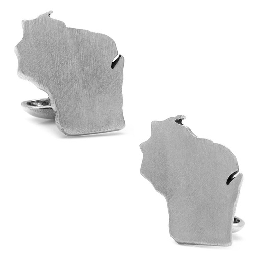 [CU.CUFF.0027672] Pewter Wisconsin Cufflinks