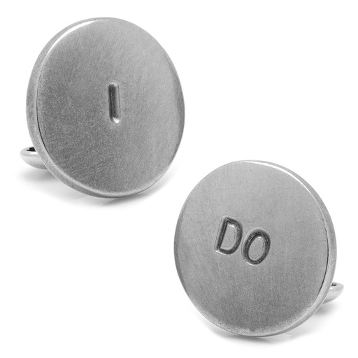 [CU.CUFF.0027675] Pewter I Do Cufflinks