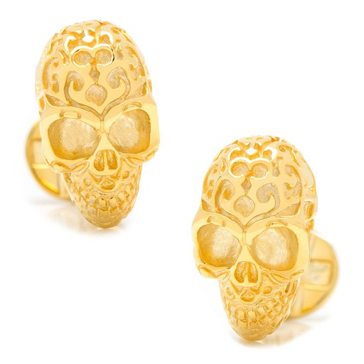 [CU.CUFF.0027689] Vermeil Fatale Skull Cufflinks