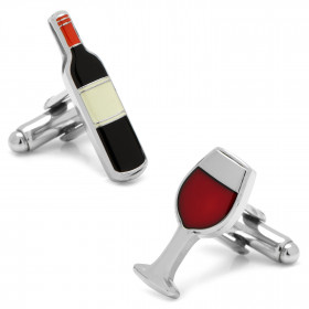 [CU.CUFF.027696] Wine & Bottle Cufflinks