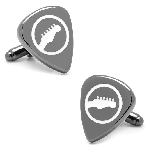 [CU.CUFF.0027782] Black Guitar Pick Cufflinks