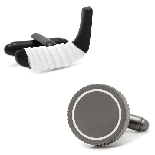 [CU.CUFF.0027785] Hockey Stick & Puck Cufflinks