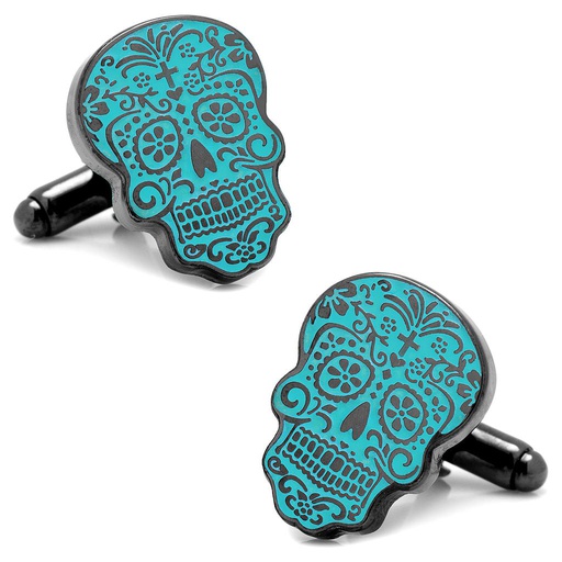 [CU.CUFF.0027789] Glow-In-The-Dark Day Of The Dead Cufflinks