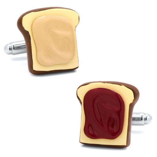 [CU.CUFF.0027939] 3d Peanut Butter & Jelly Cufflinks