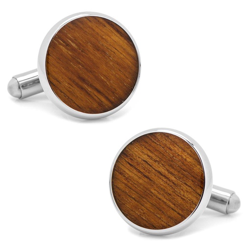 [CU.CUFF.0027952] Stainless Steel Wood Cufflinks
