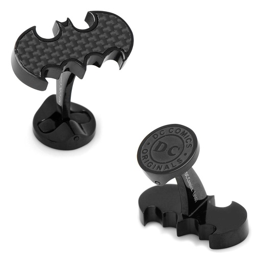 [CU.CUFF.0027977] Stainless Steel Carbon Fiber Batman Cufflinks
