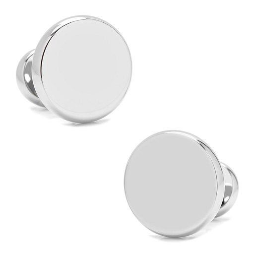 [CU.CUFF.0028081] Stainless Steel Engravable Classic Round Cufflinks