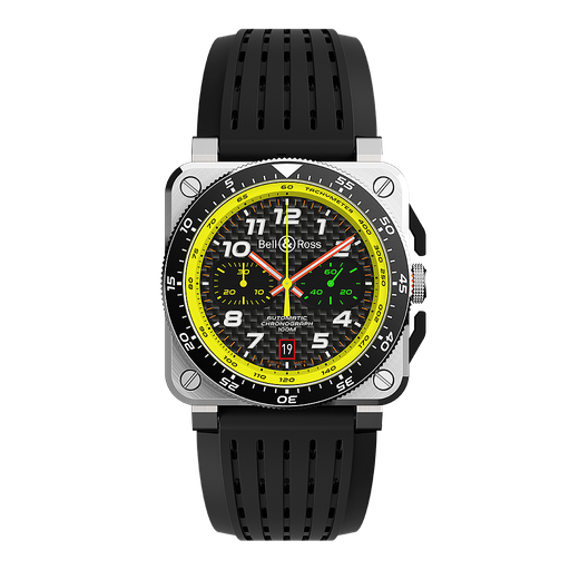 [BE.WATC.0028277] Bell & Ross Br0394 Chrono Carbon Fibre Yellow Dial