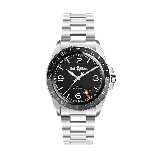 [BE.WATC.0028285] Bell & Ross Gmt Black Dial On Bracelet