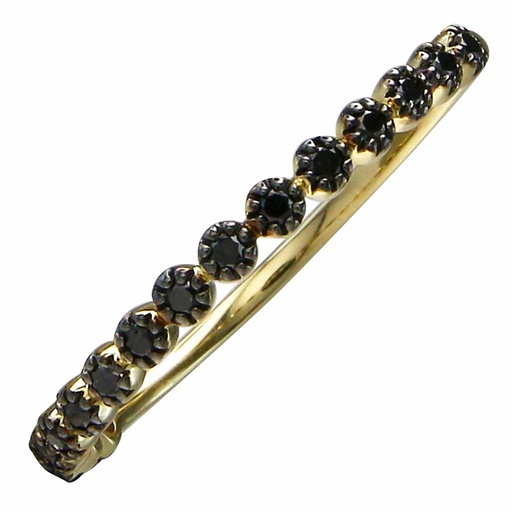 [LA.ACCE.0028297] 14k Yellow Gold Treated Black Diamond Ring