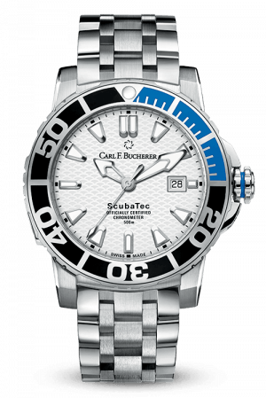 [CA.WATC.0049405] Carl F. Bucherer Ss/Ceramic Patravi Scubatec White Dial