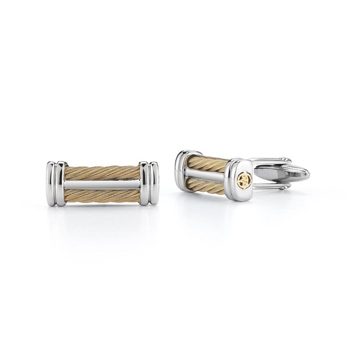 [AL.CUFF.0049488] Men's Cufflinks 18k With Sterling Silver & Yellow Pvd