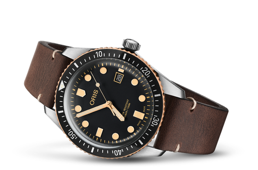 [OR.WATC.0049581] Oris Diver 65 Steel Black Dial Bronze Ring On Strap