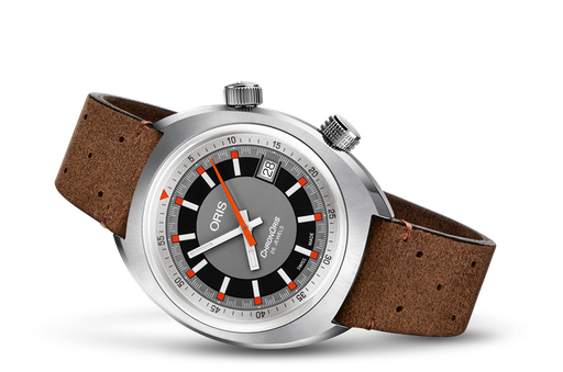 [OR.WATC.0049593] Oris Chronoris Date Grey Dial On Brown Leather Strap