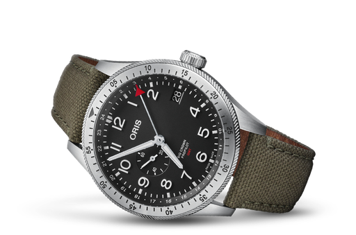 [OR.WATC.0049597] Oris Big Crown Propilot Gmt Steel Black Dial On Textile Strap