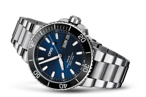 [OR.WATC.0049602] Oris Aquis Big Day Date Dark Blue On Bracelet