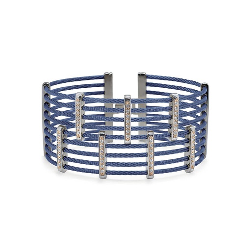 9 Row Cable Petite Precision Cuff With 18k Gold & Diamonds