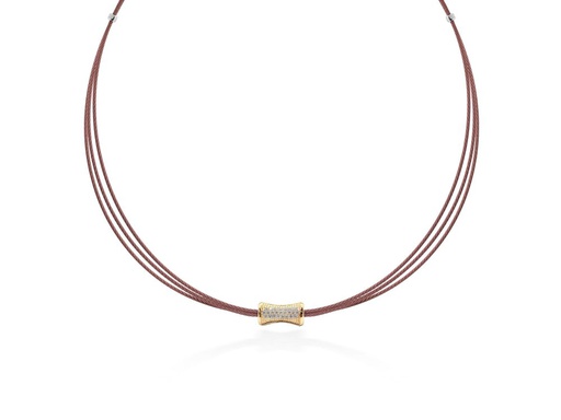 Cable Eclipse Necklace With 18k Gold & Diamonds