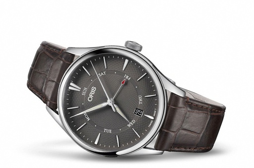 [OR.WATC.0049932] Oris Artelier Pointer Day Date Anthricite Dial On Strap