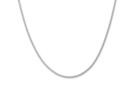 [QU.GOLD.0049975] 14k White Gold 1.75mm Parisian Wheat Chain