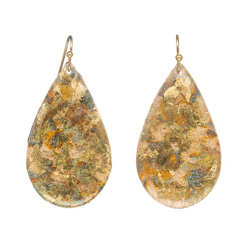 [EV.FEAR.0055992] Gold Confetti Medium Teardrop Earrings