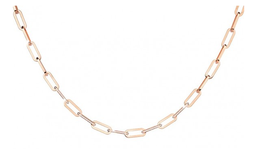 [TE.FASH.0050088] Stockholm Oval Link Crystal Set Necklace
