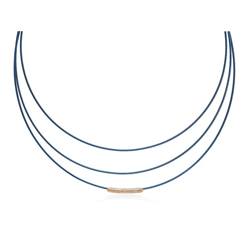 Cable Illusion Necklace With 18k & Diamonds