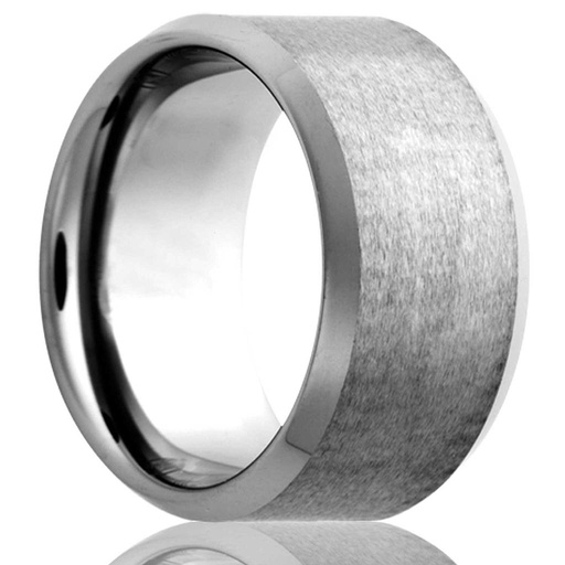 [HE.WEDD.0050494] Beveled Edge Cobalt Band 6mm High Polish Bevel Edge With Satin Finish Center
