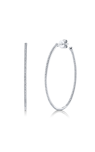 [SH.DIAM.0050640] 0.46ct 14k White Gold Diamond Oval Hoop Earring