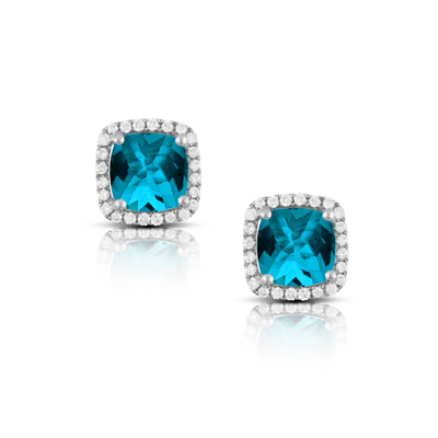 [DO.GEMS.0050697] 18k Gold London Topaz Diamond Earring