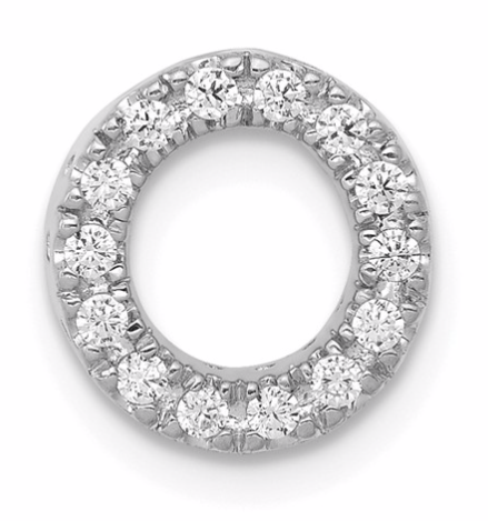 [QU.DIAM.0050769] 14k White Gold Diamond Initial O Charm