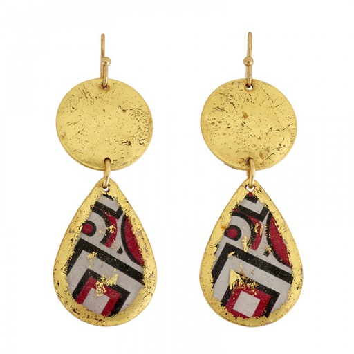 [EV.FASH.0051273] Op Art Mini Teardrop Earrings
