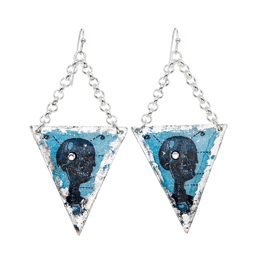 [EV.FASH.0051300] Catacombs Skeleton Earrings Silver