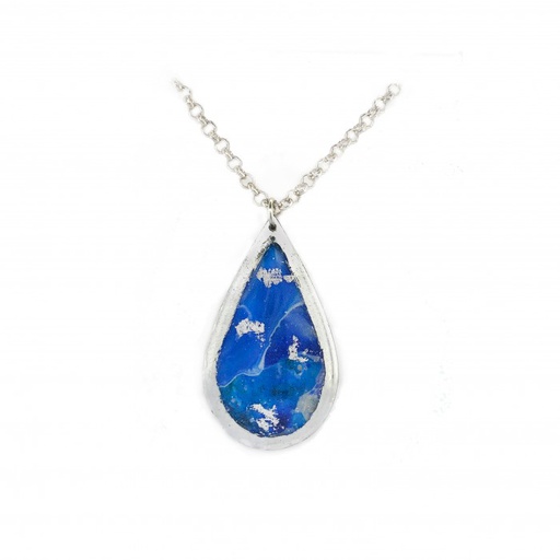 Cast Yourself On Every Wave Teardrop Pendant - Silver