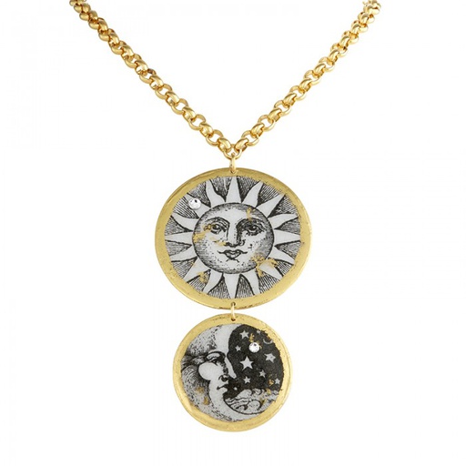 [EV.FASH.0051464] Sun & Moon Double Disc Necklace