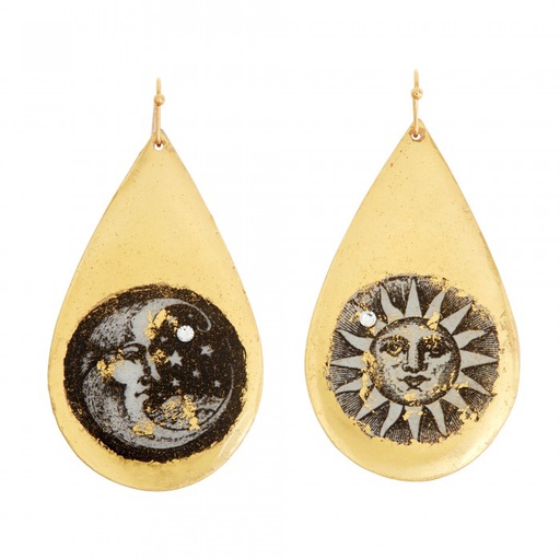 Sun & Moon Teardrop Earrings