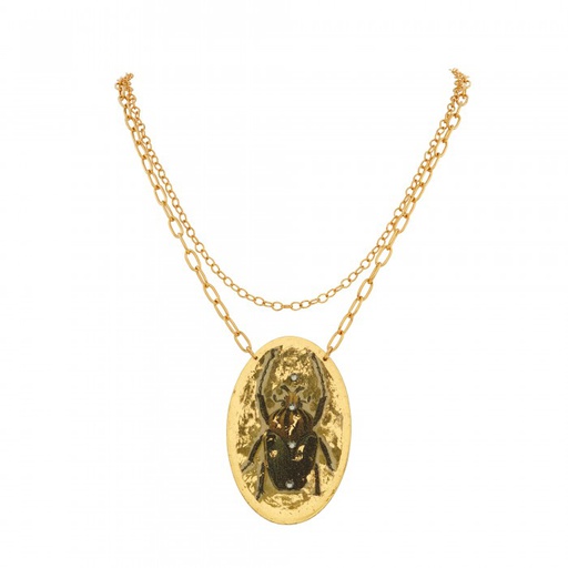 [EV.FASH.0051626] Creepy Crawler Oval Pendant