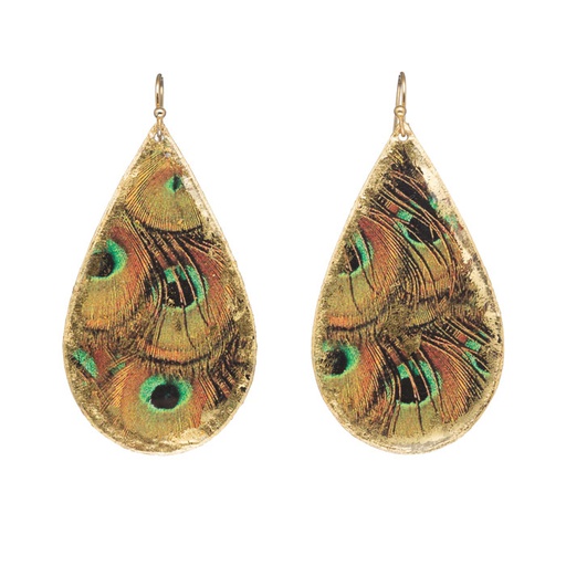 [EV.FASH.0051641] Rusty Peacock Teardrop Earrings