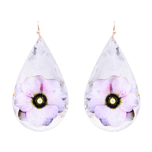 Anemone Teardrop Earrings - Silver