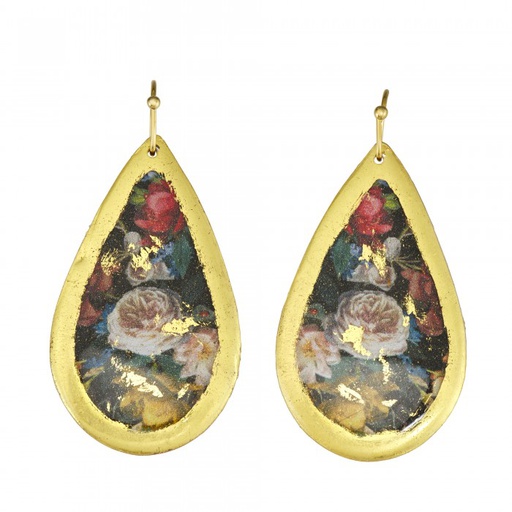[EV.FASH.0051652] Dutch Flowers Medium Teardrop Earrings
