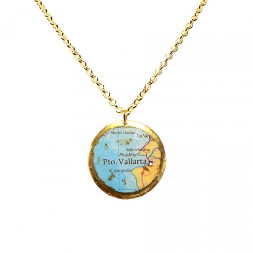 [EV.FASH.0051825] Puerto Vallarta Map Pendant