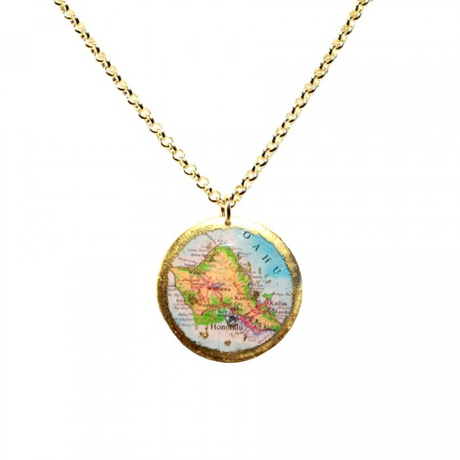 [EV.FASH.0051827] Honolulu Map Pendant