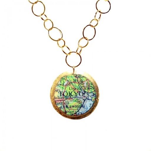 [EV.FASH.0051833] Tokyo/Sydney Double-Sided Map Pendant