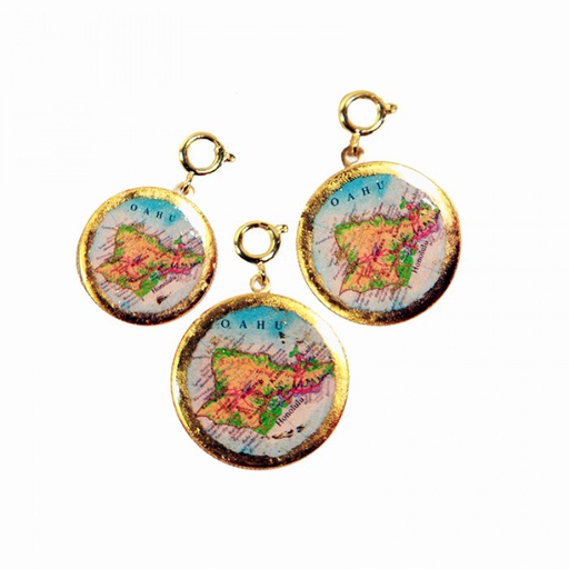 [EV.FASH.0051846] Honolulu Map Charm