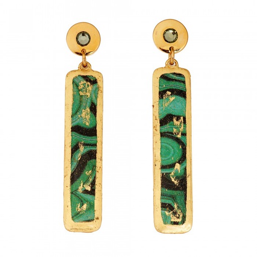 Malachite Column Earrings